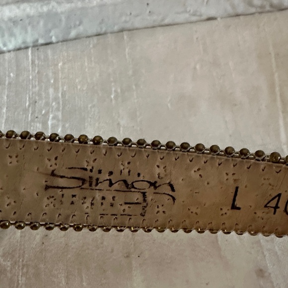 B.B. SIMON RHINESTONE LEATHER BELT EUC LARGE main image 9